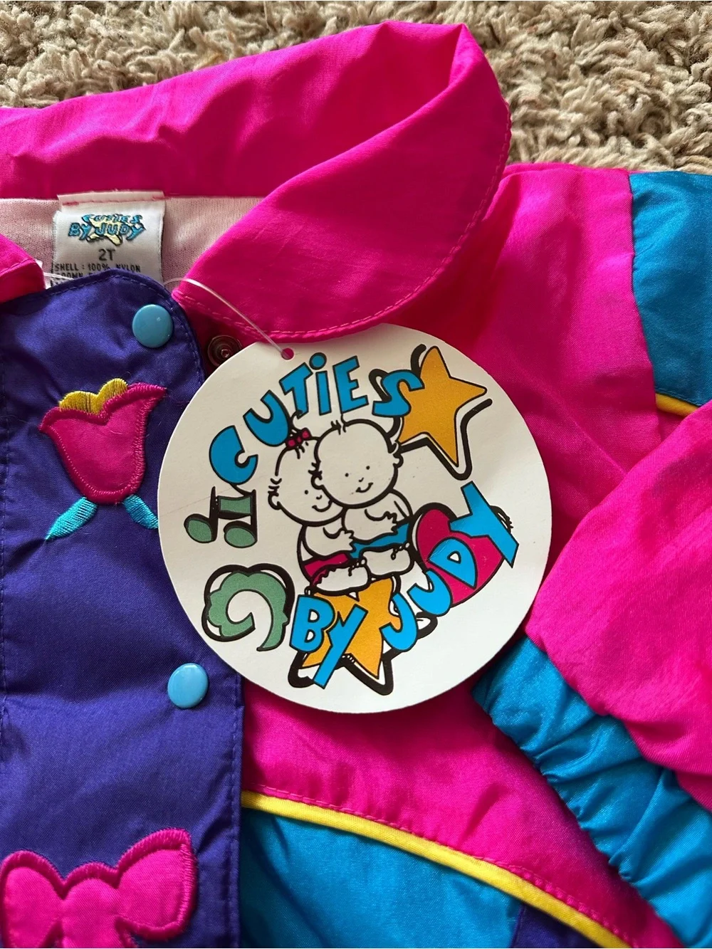 Vintage Pink & Purple Kids Colorblock Jacket